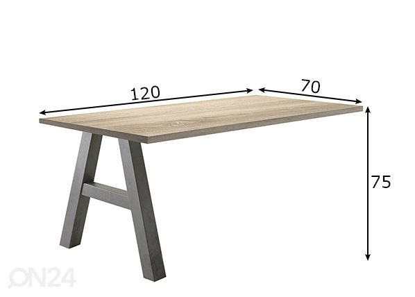 Kiinnitettävä työpöytä Mister Office A 120 cm mitat