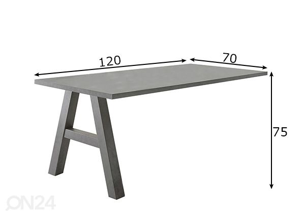 Kiinnitettävä työpöytä Mister Office A 120 cm mitat