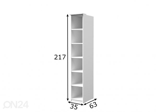 Kirjahylly 35 cm mitat