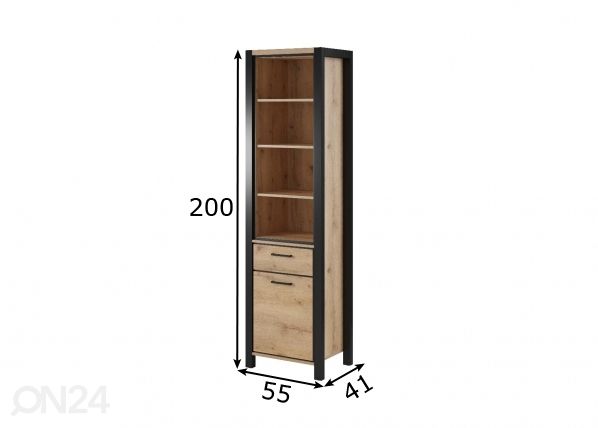 Kirjahylly 55 cm mitat