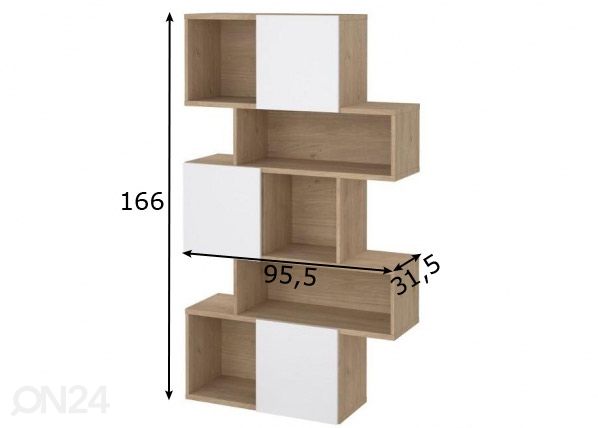 Kirjahylly Maze 95,5 cm mitat