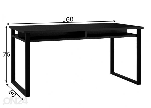 Kirjoituspöytä 160 cm mitat