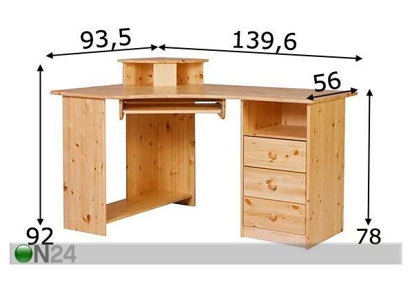 Kirjoituspöytä mitat