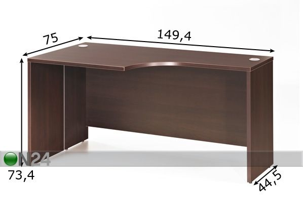 Kirjoituspöytä 600 PLUS mitat