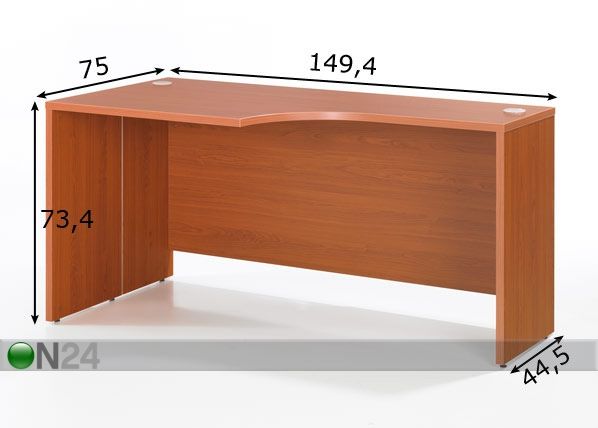 Kirjoituspöytä 600 PLUS mitat