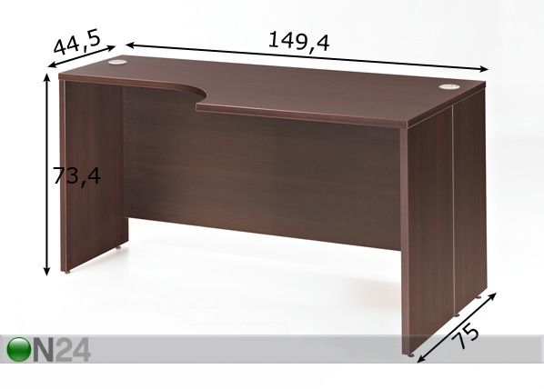 Kirjoituspöytä 600 PLUS mitat