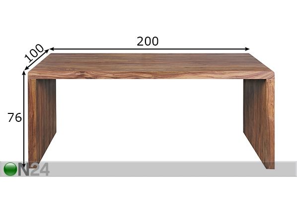 Kirjoituspöytä Boha 200x100 cm mitat