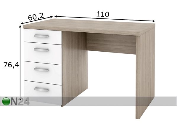Kirjoituspöytä FUNCTION PLUS mitat