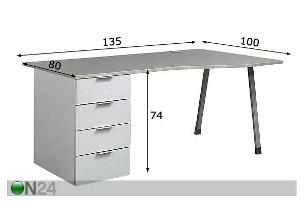 Kirjoituspöytä KROG mitat