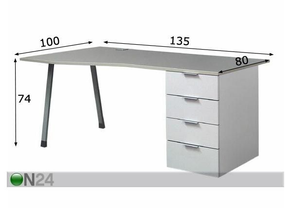 Kirjoituspöytä KROG mitat