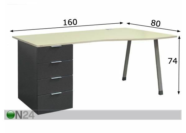 Kirjoituspöytä KROG mitat