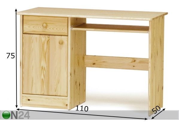 Kirjoituspöytä, mänty mitat