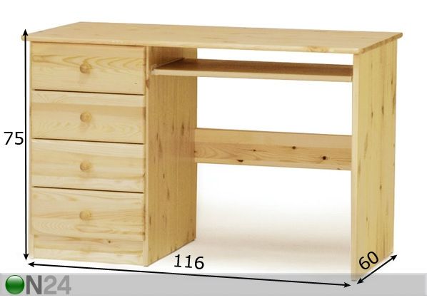 Kirjoituspöytä, mänty mitat