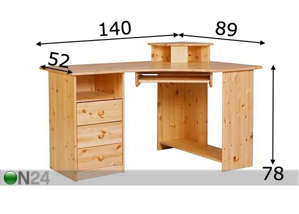 Kirjoituspöytä, oikea mitat