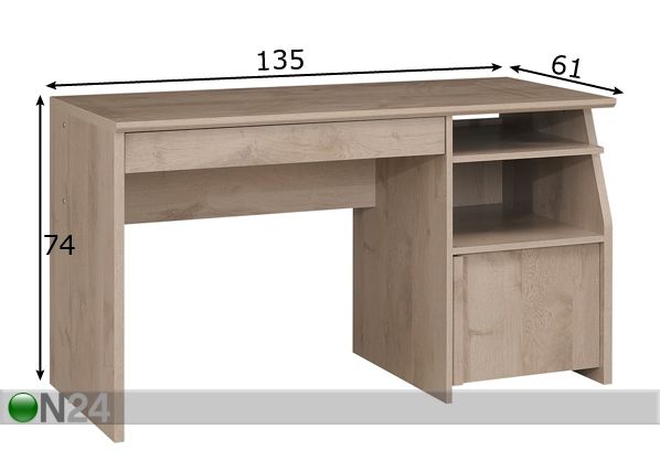 Kirjoituspöytä TIMBER mitat