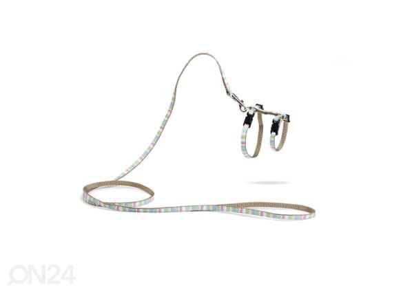 Kissanpennun valjaat Joy 15-33x8+120 cm vihreät