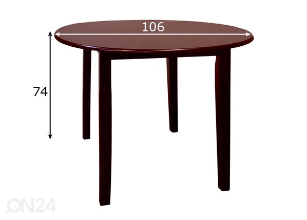 Klaffipöytä MONACO 106x65-106 cm mitat