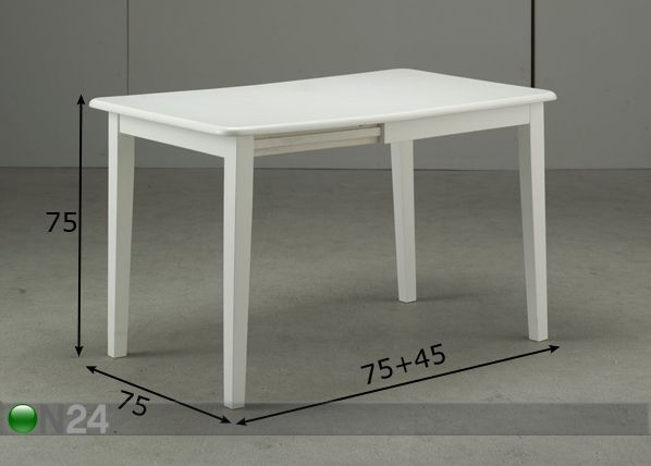 Klaffipöytä PIAMONTE 75x75+45 cm mitat