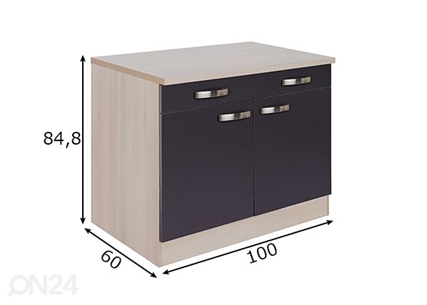 Kodinhoitohuoneen alakaappi Porto 100 cm mitat