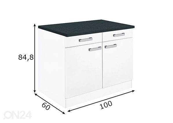 Kodinhoitohuoneen alakaappi Salo 100 cm mitat