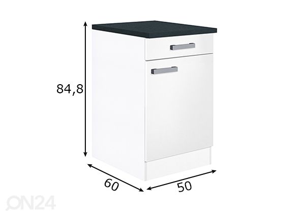 Kodinhoitohuoneen alakaappi Salo 50 cm mitat