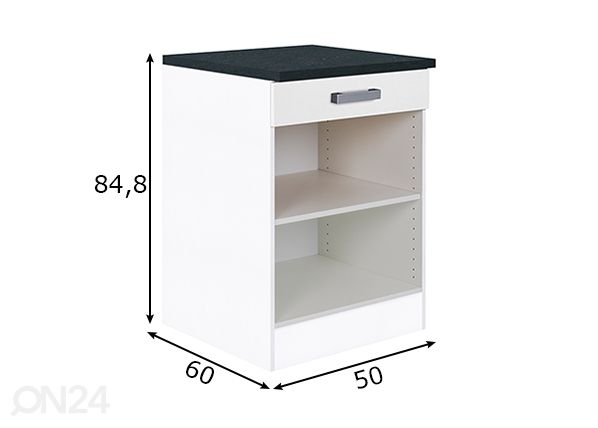 Kodinhoitohuoneen alakaappi Salo 50 cm mitat