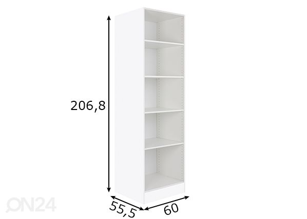 Kodinhoitohuoneen korkea hylly Salo 60 cm mitat