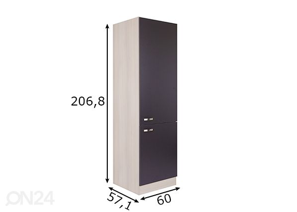 Kodinkonehuoneen korkea kaappi Porto 60 cm mitat