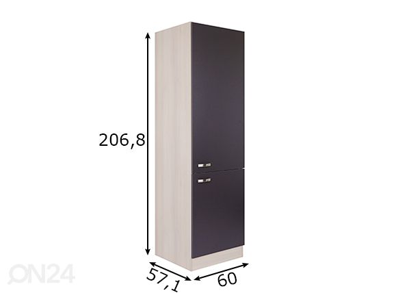 Kodinkonehuoneen korkea kaappi Porto 60 cm mitat