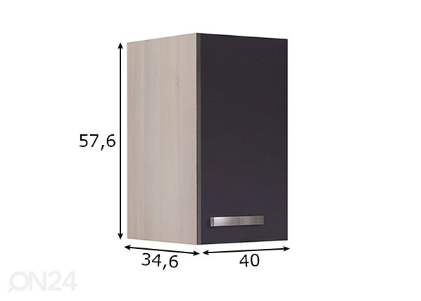 Kodinkonehuoneen yläkaappi Porto 40 cm mitat