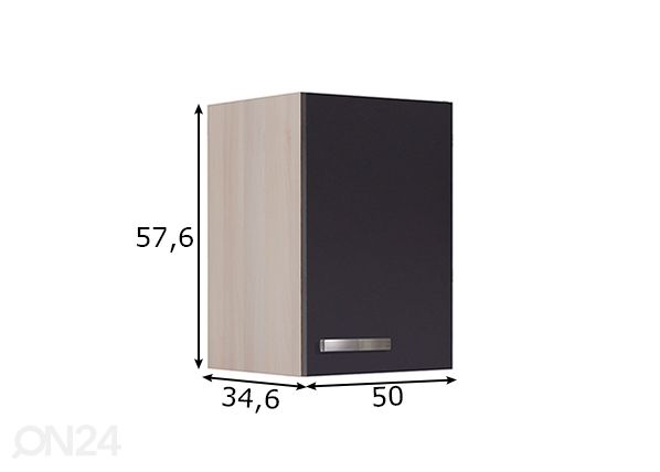 Kodinkonehuoneen yläkaappi Porto 50 cm mitat