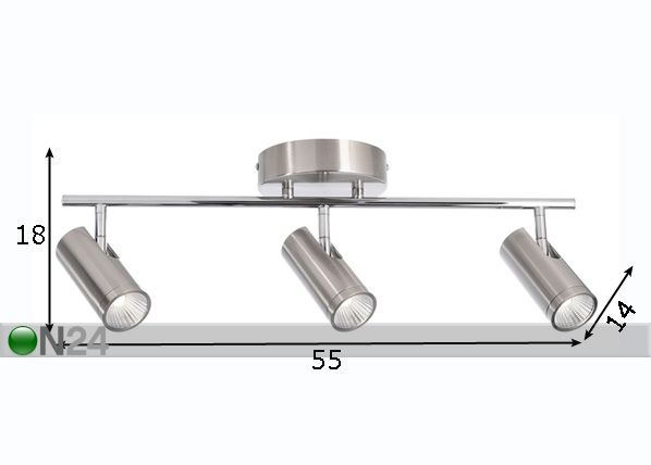 Kohdistava kattovalaisin Becrux III LED mitat