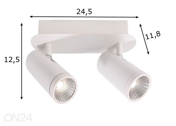 Kohdistava kattovalaisin DABIH II LED mitat