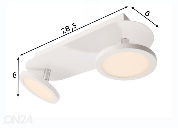 Kohdistava kattovalaisin Dubhe II LED mitat
