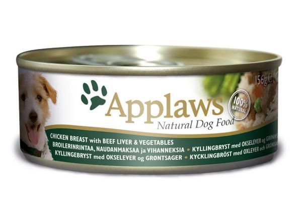 Koiran Applaws säilykeruoka kana-maksa-vihannes 156 g n1
