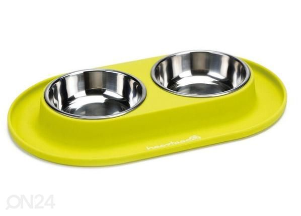 Koiran-kissan ruokakippo 2in1 silikoonipinta 2x125 ml vihreä