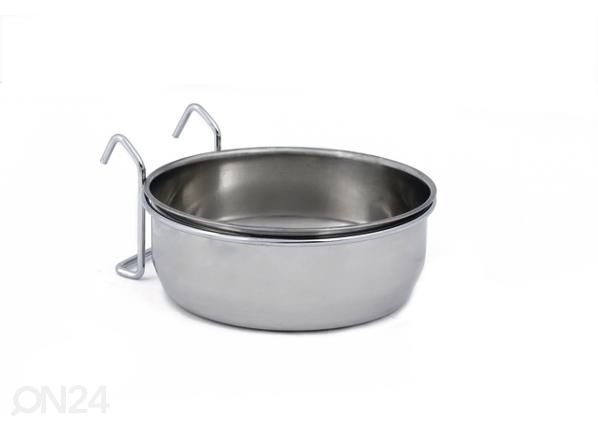 Koiran kuppi koiranhäkkiin pidikkeellä rvs coopcup 0,9 L