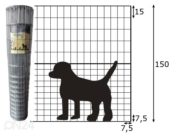 Koiraverkko 1,5x25 m mitat
