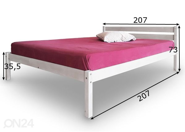 Koivusänky 200x200 cm mitat