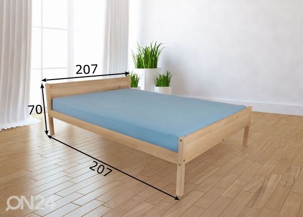Koivusänky 200x200 cm mitat