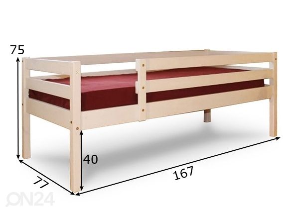 Koivusänky 70x160 cm mitat