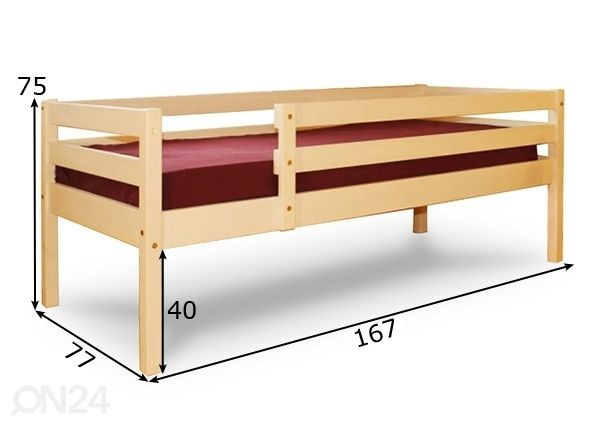 Koivusänky 70x160 cm mitat