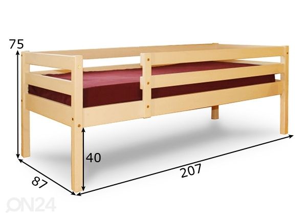 Koivusänky 80x200 cm mitat