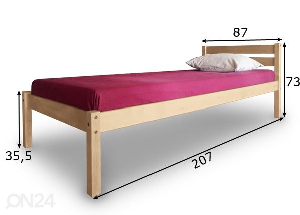 Koivusänky 80x200 cm mitat