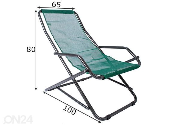 Kokoontaitettava aurinkotuoli Cretex mitat
