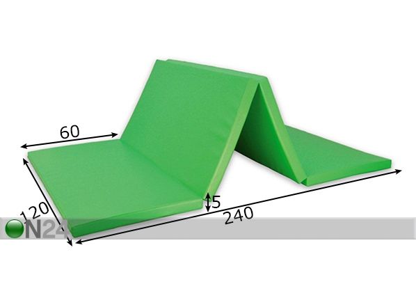 Kokoontaitettava pehmeä matto 120x240 mitat
