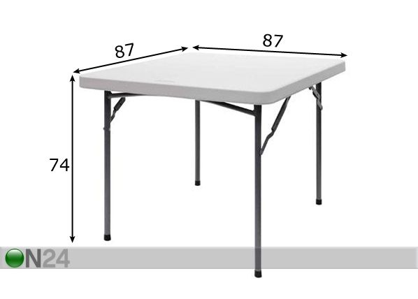Kokoontaitettava puutarhapöytä 87X87 cm mitat