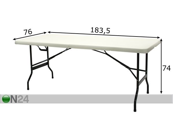 Kokoontaitettava puutarhapöytä PICNIC mitat