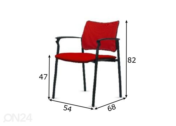 Kokoustuoli Pinko Visitor 2 mitat