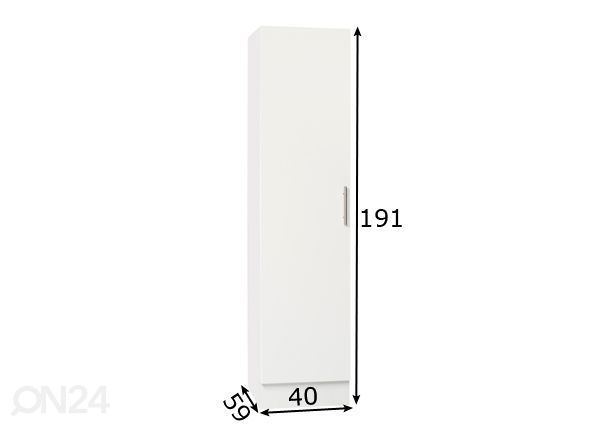 Komero EAZY h191 x 40 cm mitat